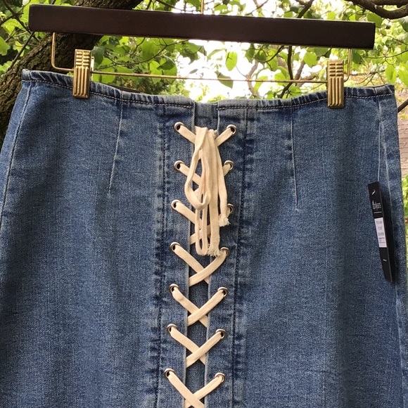 BLUE JEAN  SKIRT SZ L - Picture 3 of 10